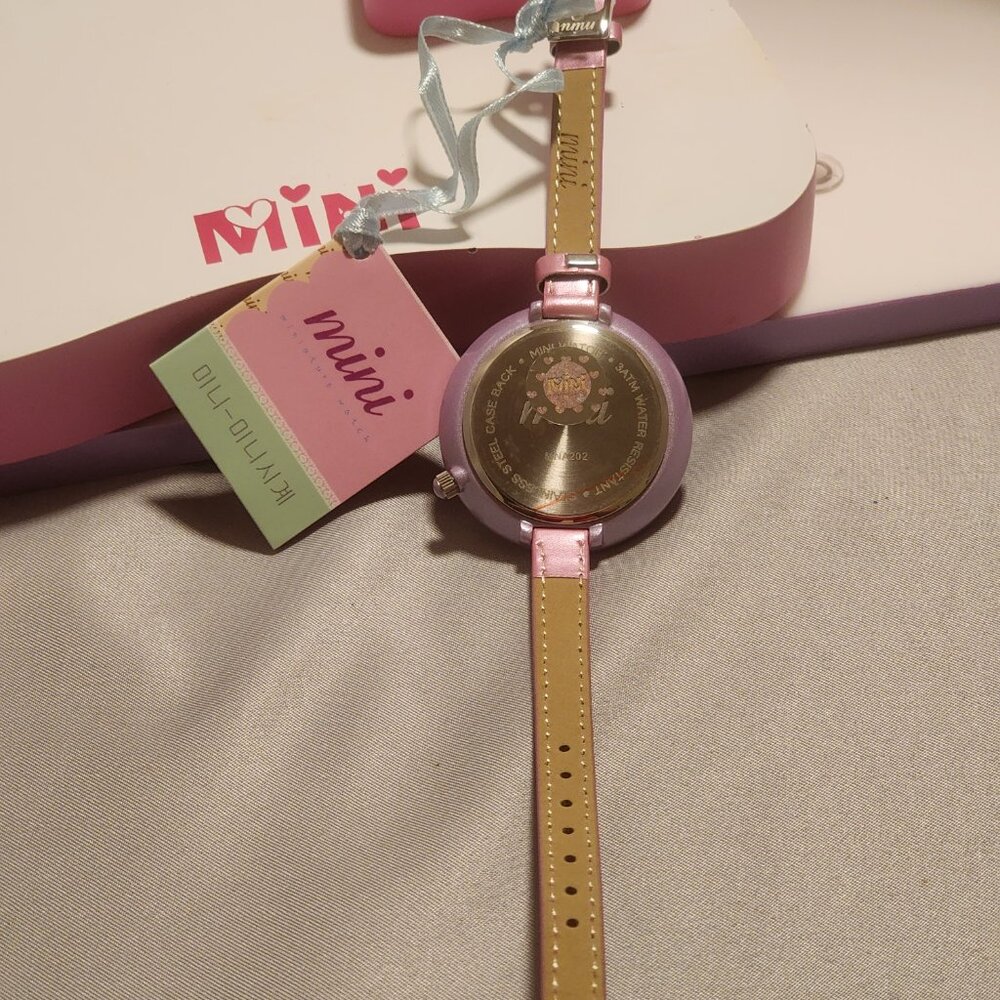Mini Brand Handcrafted Watch - Clothing Boutique Theme with Thin Pink Band - Picture 4 of 4